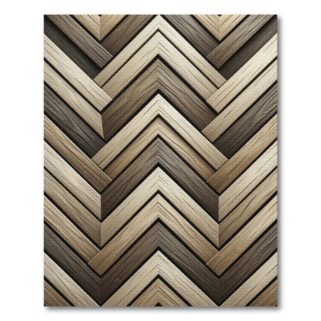 Rustic Woodgrain Chevron Arrangement Rug