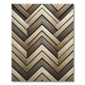 Rustic Woodgrain Chevron Arrangement Rug