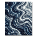 Deep Blue Marble Vein Swirl Rug