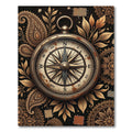 Golden Compass Paisley Floral Medallion Rug