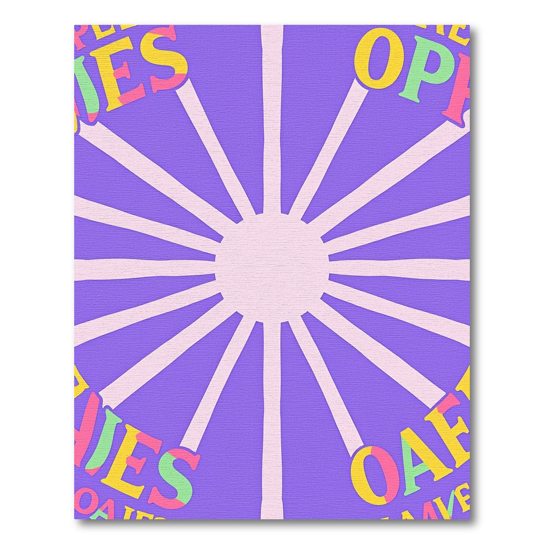 Purple Sun Rays Alphabet Rug