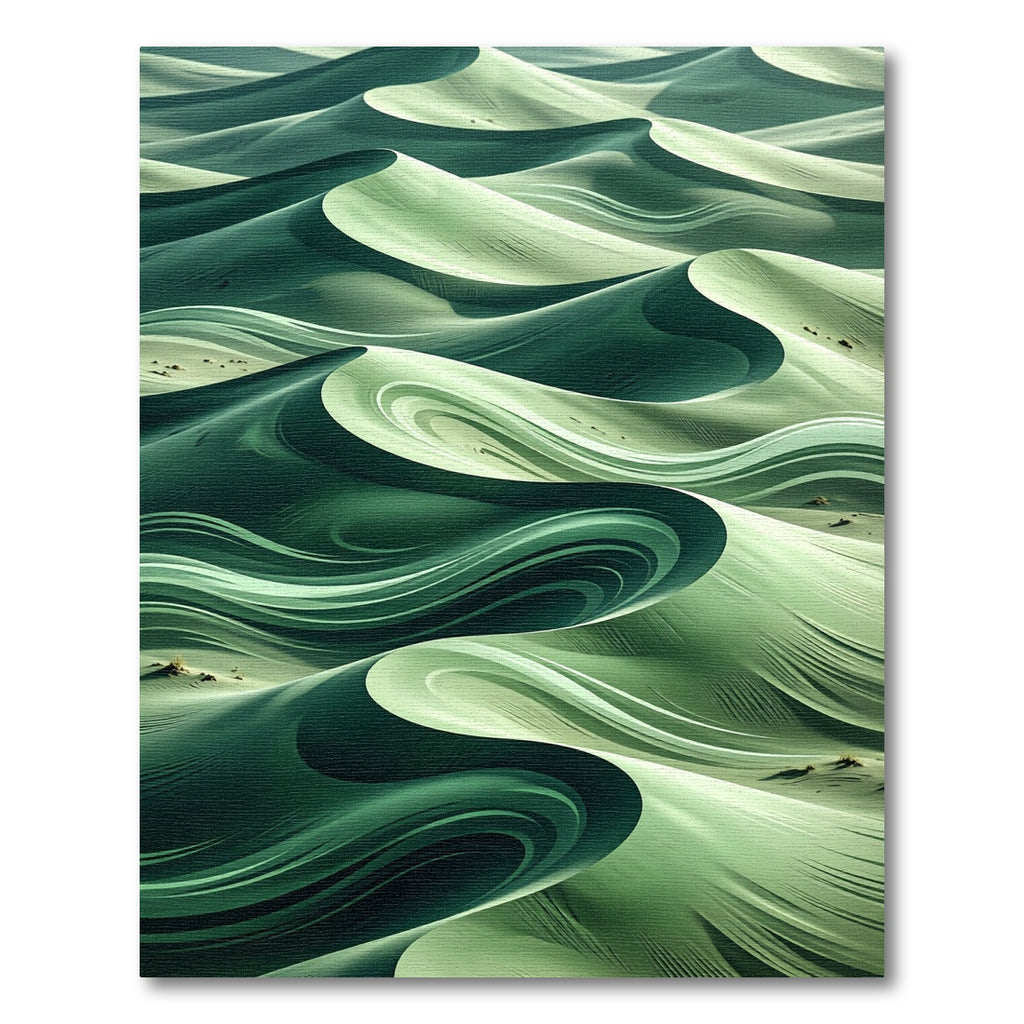 Serene Green Dune Swirls Rug