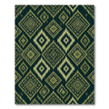 Olive Green Ethnic Ikat Diamond Rug