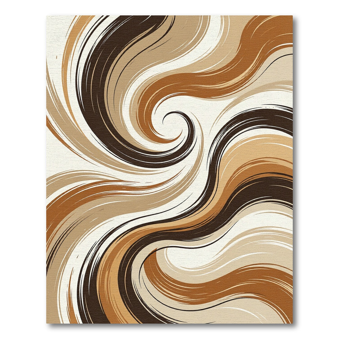 Modern Abstract Earthy Swirl Rug