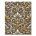Ornate Golden White Acanthus Swirl Rug