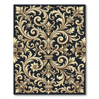 Gilded Ornate Swirl Flourish Accents Rug