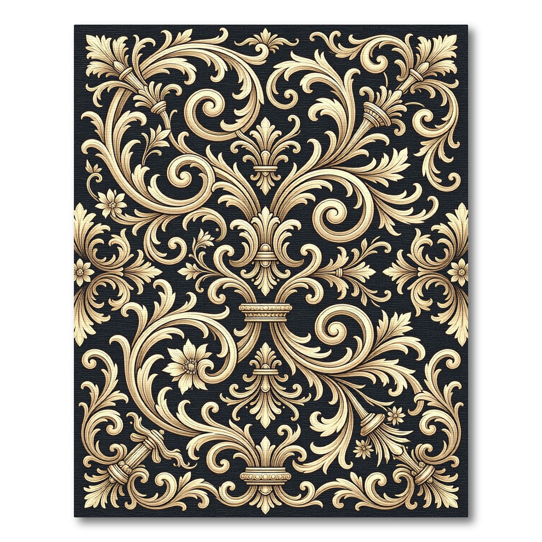 Gilded Ornate Swirl Flourish Accents Rug