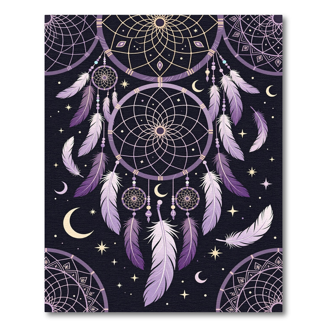 Celestial Purple Dreamcatcher Moon Starry Sky Rug