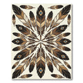 Earthy Brown Feather Eye Mandala Rug