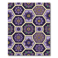 Purple Gold Hexagon Floral Medallion Rug