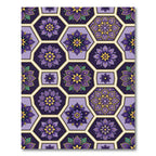 Purple Gold Hexagon Floral Medallion Rug