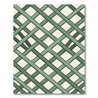 Sage Lattice Intersecting Diagonal Grid Rug