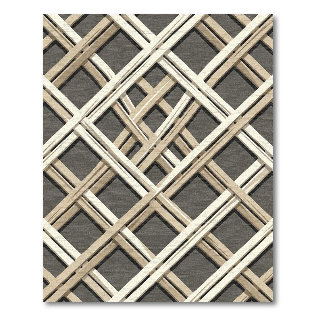 Neutral Geometric Lattice Layered Grid Rug