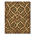 Golden Botanical Intertwined Filigree Scroll Rug