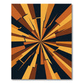 Golden Geometric Sunburst Abstract Rays Rug