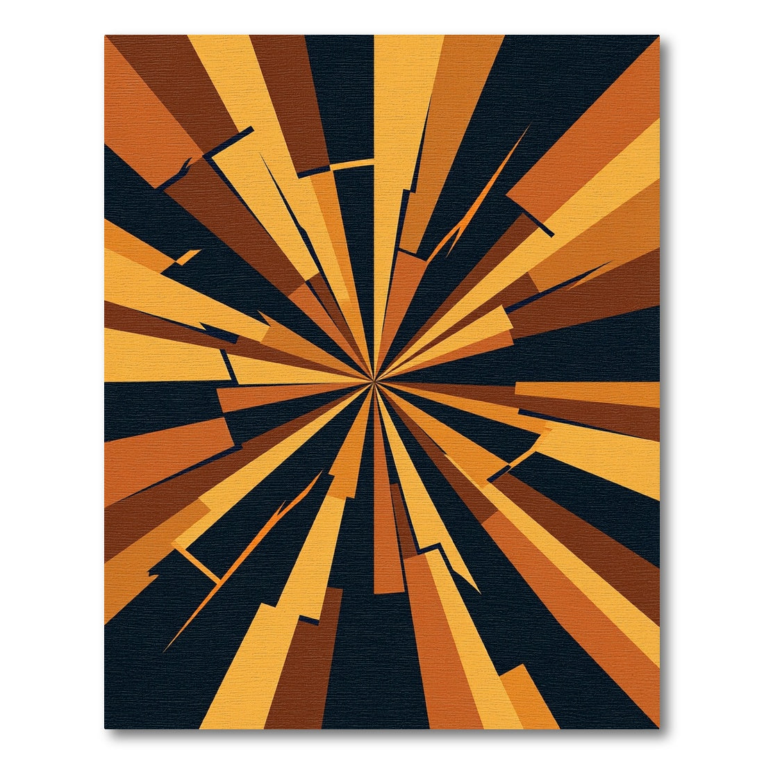 Golden Geometric Sunburst Abstract Rays Rug