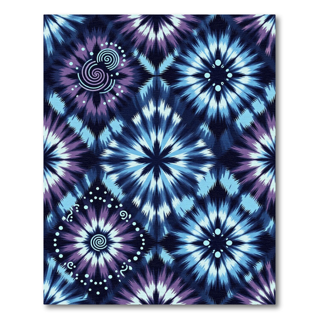 Indigo Blue Tie Dye Burst Rug