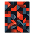 Bold Geometric Orange and Charcoal Rug