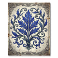 Royal Blue Acanthus Leaf Scrollwork Rug