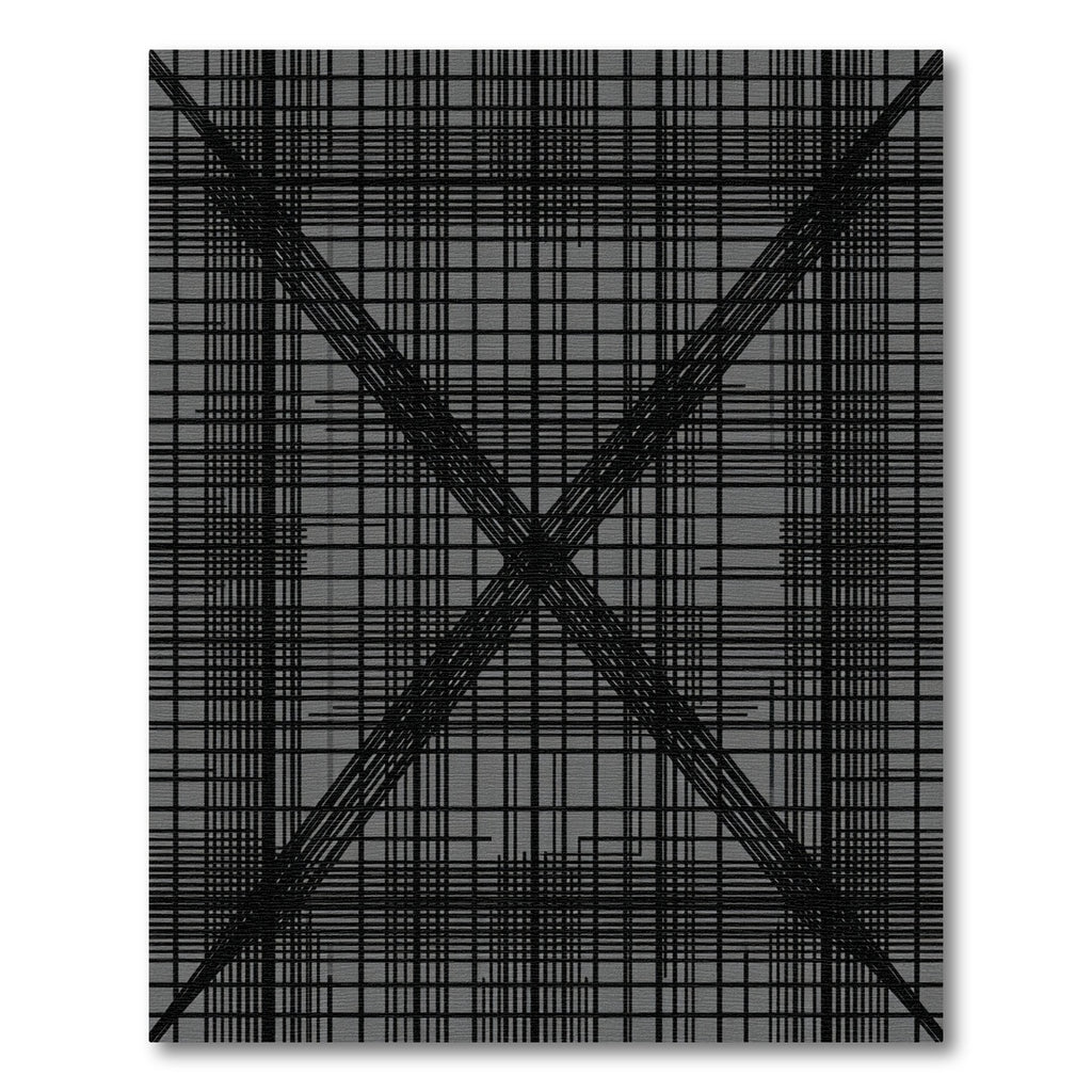 Monochromatic Textured Grid Crossing Rug