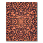 Orange Mandala Intricate Floral Bloom Rug