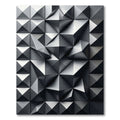 Monochrome Metallic 3D Geometric Facet Rug