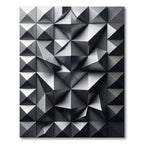Monochrome Metallic 3D Geometric Facet Rug
