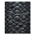 Monochromatic Gray Shell Wave Pattern Rug