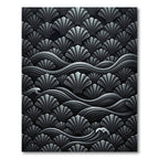Monochromatic Gray Shell Wave Pattern Rug
