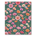 Pink Orange Floral Garden Companions Rug