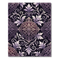 Ornate Purple Floral Scroll Medallion Rug