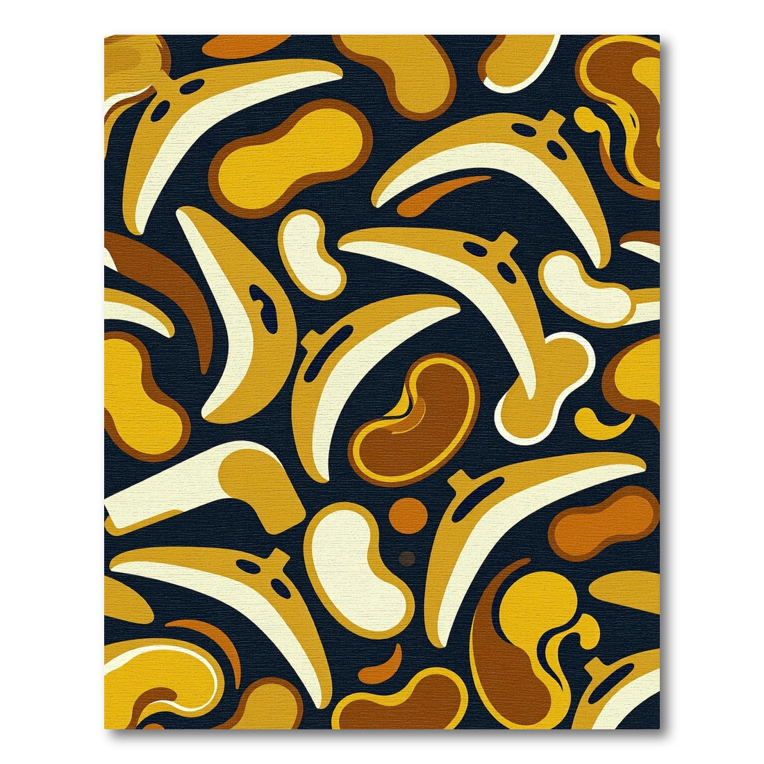 Abstract Golden Bean Mid-Century Shape Rug