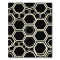 Elegant Monochrome Geometric Hexagon Grid Rug