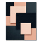 Minimalist Peach and Charcoal Block Rug