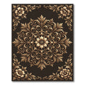Gilded Floral Scrollwork Composition Rug