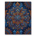 Vibrant Azure Orange Floral Mandala Rug