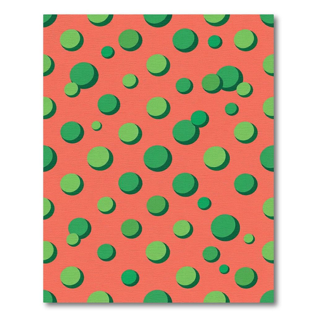 Coral Green Polka Dot Circles Rug
