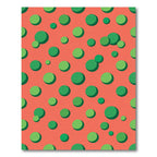 Coral Green Polka Dot Circles Rug