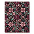 Elegant Pink Clematis Floral Lattice Rug