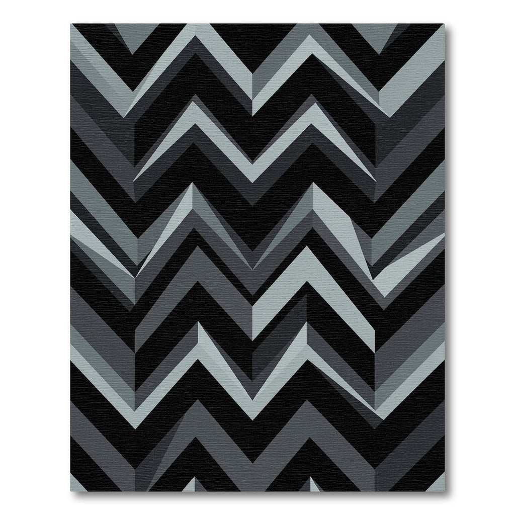 Modern Geometric Gray Black Chevron Rug