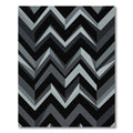 Modern Geometric Gray Black Chevron Rug