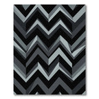Modern Geometric Gray Black Chevron Rug