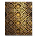 Ornate Golden Lattice Quatrefoil Damask Rug