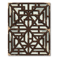 Brown Geometric Lattice Grunge Rug