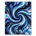 Deep Blue Swirling Watercolor Waves Rug
