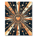 Radiant Orange Heart Sunburst Rug