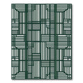 Deep Green Geometric Architectural Blocks Rug
