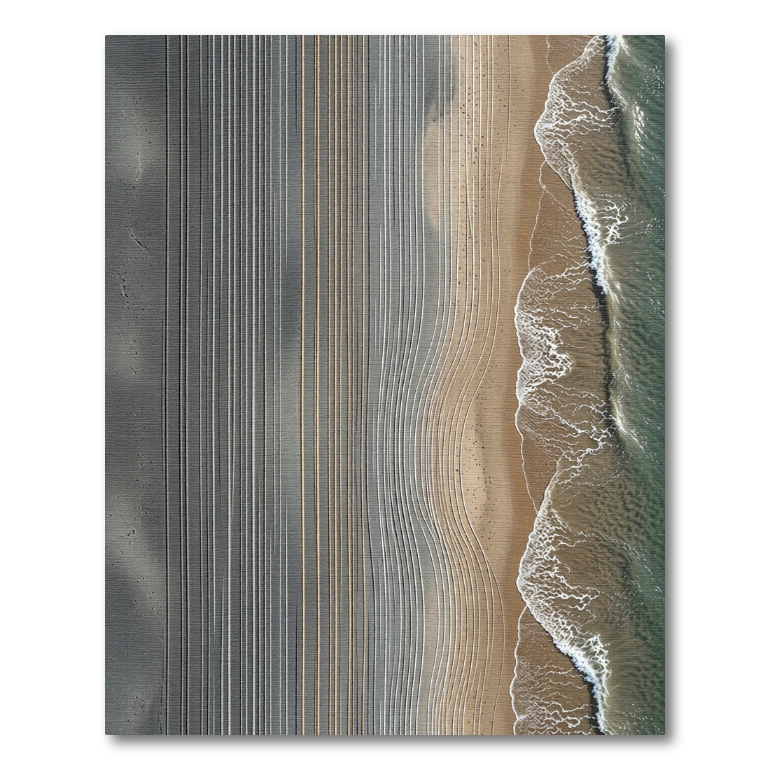 Minimalist Sandy Shoreline Linear Ripple Rug