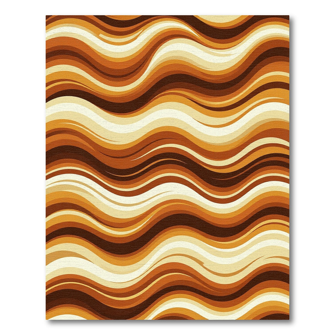 Warm Earthy Retro Wavy Striated Abstract Rug