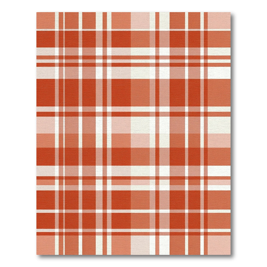 Terra Cotta Plaid Checkered Cotton Rug